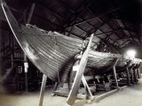 Remains of a Viking Karv. the Boat is Shown Inside a Pavilion Photographic Print