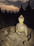 Statue of Buddha, Borobudur, Java Island, Borobudur, Java Island, Indonesia Photographic Print by Paul Chesley