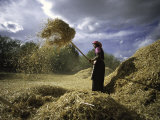 Woman with Straw, Tibet Posters par Michael Brown