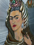Frida Kahlo Art, Olvera Street Market, El Pueblo de Los Angeles, Los Angeles, California, USA Photographic Print by Walter Bibikow