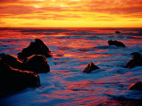 Beautiful Sunset over Gillispie Beach on South Island, New Zealand Photographic Print by John Eastcott & Yva Momatiuk