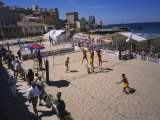 Women Playing Beach Volleyball, Plage des Catalans, Marseille, France Photographic Print