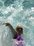 Young Woman Swimming the Backstroke in a Swimming Pool, Bainbridge Island, Washington, USA Photographic Print
