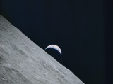 Photograph of the Earth Taken by Apollo 17 Above the Moon Landscape Photographie par  NASA