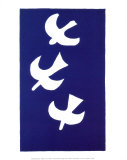 Oiseau sur Fond Bleu Kunstdruck von Georges Braque