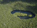 An Aerial View Shows a Cenote Photographic Print by Stephen Alvarez