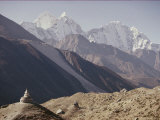 Mount Kangtega with the Thamserku Stupa in the Foreground Photographic Print by Michael Klesius