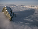 Aerial View of Mount Alberta Jutting up Through the Clouds Photographic Print