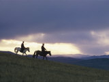 Boys Riding at Sunset Photographic Print