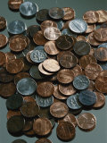 Close View of Different American Coins Photographie