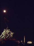 Night View of the Iwo Jima Monument under a Full Moon Photographic Print by Kenneth Garrett