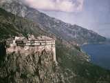 Simopetra Monastery, with its Seven Stories of Rooms Perched High on a Cliff Photographic Print by Maynard Owen Williams