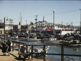 Boats Line Fishermans Wharf Photographie