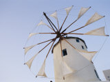 Shot of a White Windmill with Triangular Sails Photographic Print
