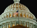 Night View of the Illuminated Dome of the Capitol Building Photographic Print by Vlad Kharitonov