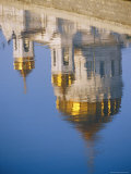 A View of a Greek Orthodox Cathedral Reflected in the Still Waters of the Moscow River Photographic Print by Steve Raymer