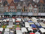 Elevated View of the Market Square in Bruges Photographie