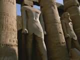 Towering Statues of Ramses Ii and Columns in the Luxor Temple Complex Photographic Print
