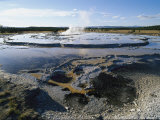 Steam Rises from a Geyser Basin Photographic Print