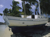 A Sailboat Sits on a Tropical Beach Photographie