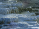 A View of Terraced Mammoth Hot Springs with a Build-Up of Travertine Photographic Print