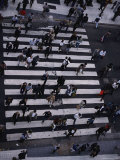 Birds-Eye View of a Busy Crosswalk on a Buenos Aires Street Photographic Print by Pablo Corral Vega