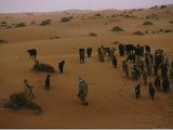 A Saudi Man Drives His Goat Herd Through the Desert Photographic Print
