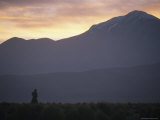 An Aymara woman silhouetted against the Andes in the Atacama Region Lámina fotográfica An Aymara woman silhouetted against the Andes in the Atacama Region Lámina fotográfica