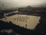 Students at the Ta Gou Academy in Shaolin Demonstrate Kung Fu Skills Photographic Print by Justin Guariglia