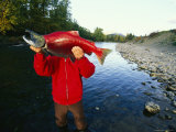 A Fisherman Displays His Sockeye Salmon Catch Photographic Print