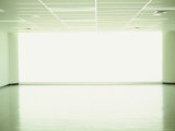 Light Pours Through a Window of the New and Empty Airport in Mandalay Lámina fotográfica