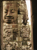 Large Carved Faces on Towers at Angkors Bayon Temple Ruins Photographie