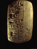 A Description of Commodities Written in Cuneiform on a Mesopotamian Clay Tablet Photographie