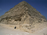 Two American Tourists Reach out to Touch the Ancient Stone of the Step Pyramid Photographic Print