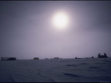 Sun Shining Down on Icebergs Photographic Print