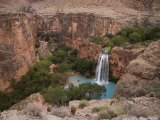 A Blue Waterfall Wets the Arid Landscape of the Grand Canyonl Photographic Print
