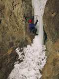 Ice Climber on Main Vain Near Cody Photographie