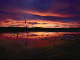 Dramatic Shot of a Twilight Sky over the Basin and its Geyser Photographic Print