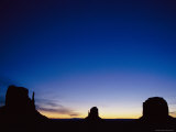 Silhouetted Buttes at Twilight Photographic Print
