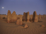 The Moon Rises over Limestone Pinnacles in Nambung National Park Photographic Print by Sam Abell