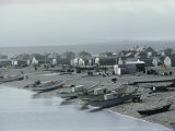 Fishing Boats Line the Shore of Saint Pierre Photographie