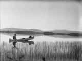 Canoéiste sur le lac Sandy Photographie