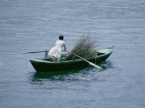 A Person Rows a Boat Full of Branches Photographie