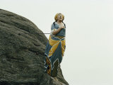 Ships Figurehead on a Rock Outcropping in Norway Photographic Print by Dick Durrance II