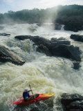 Kayaker Running Maryland Side of Great Falls on the Potomac River Photographic Print