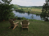 Two Adirondack Chairs on a Scenic Overlook Photographic Print