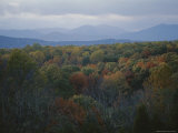 An Elevated View of Autumn Foliage and Distant Mountains Photographie