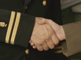 A Close View of a Handshake Photographic Print by Sam Kittner