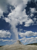 Steam Rises from a Geyser in Yellowstone National Park Photographic Print