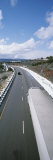 Elevated view of a semi-truck on I40 through the Aquarius Mountains Lámina fotográfica